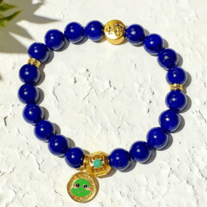 D89 Bead Bracelet: Golden Snake in Wild Dance, Surrounded by Wealth