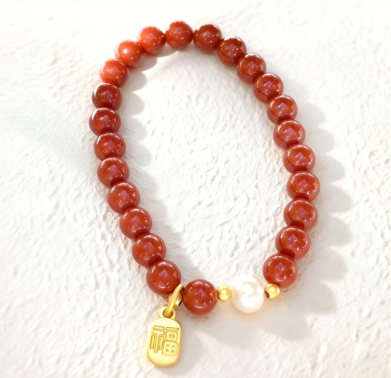 D47 Bead Bracelet: Cinnabar Blessing